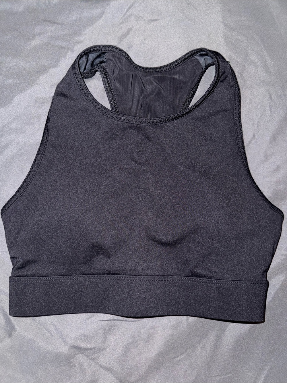 Fabletics Black High-Neck Racerback Sports Bra